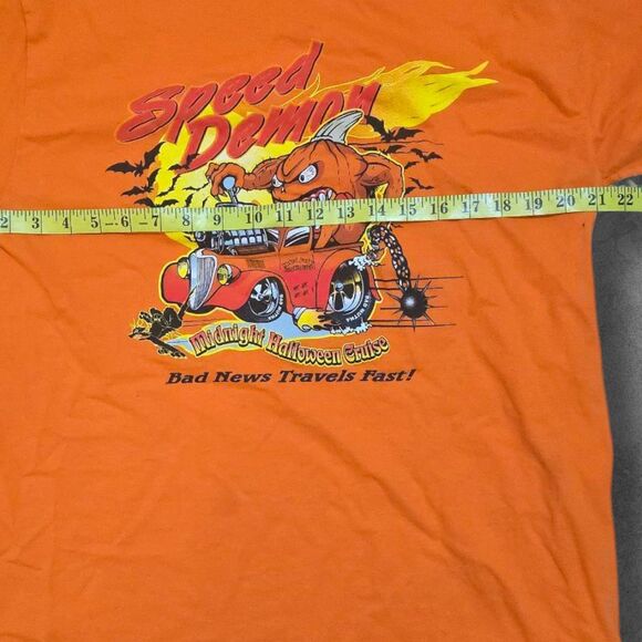 Vintage Rockabilly Speed Demon Shirt XL Bad News Travels Fast - Picture 5 of 5